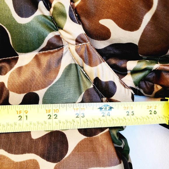 VTG Gander Mountain Convertable Camo Goose Down Puffer Jacket Vest Coat -XL - Picture 12 of 16